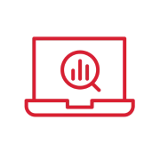 pictogramme analyse internet rouge