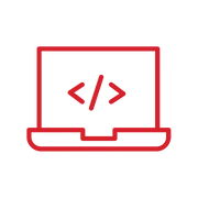 pictogramme développement site internet rouge