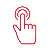 pictogramme main internet rouge