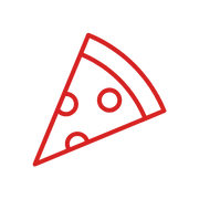 pictogramme part de pizza rouge
