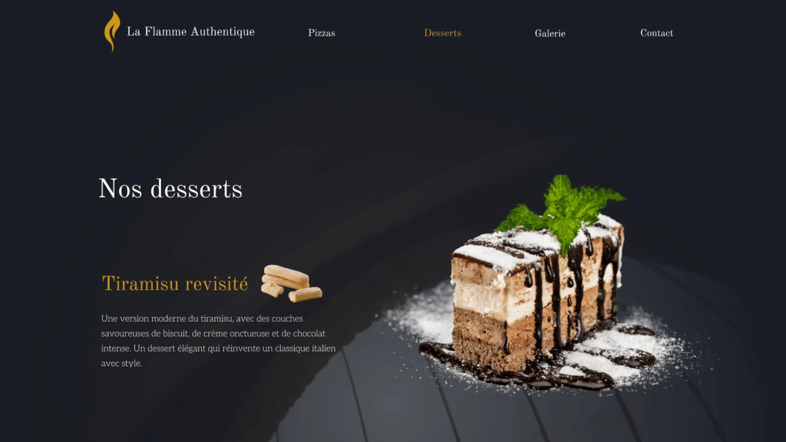 design d un site web de pizzeria luxe
