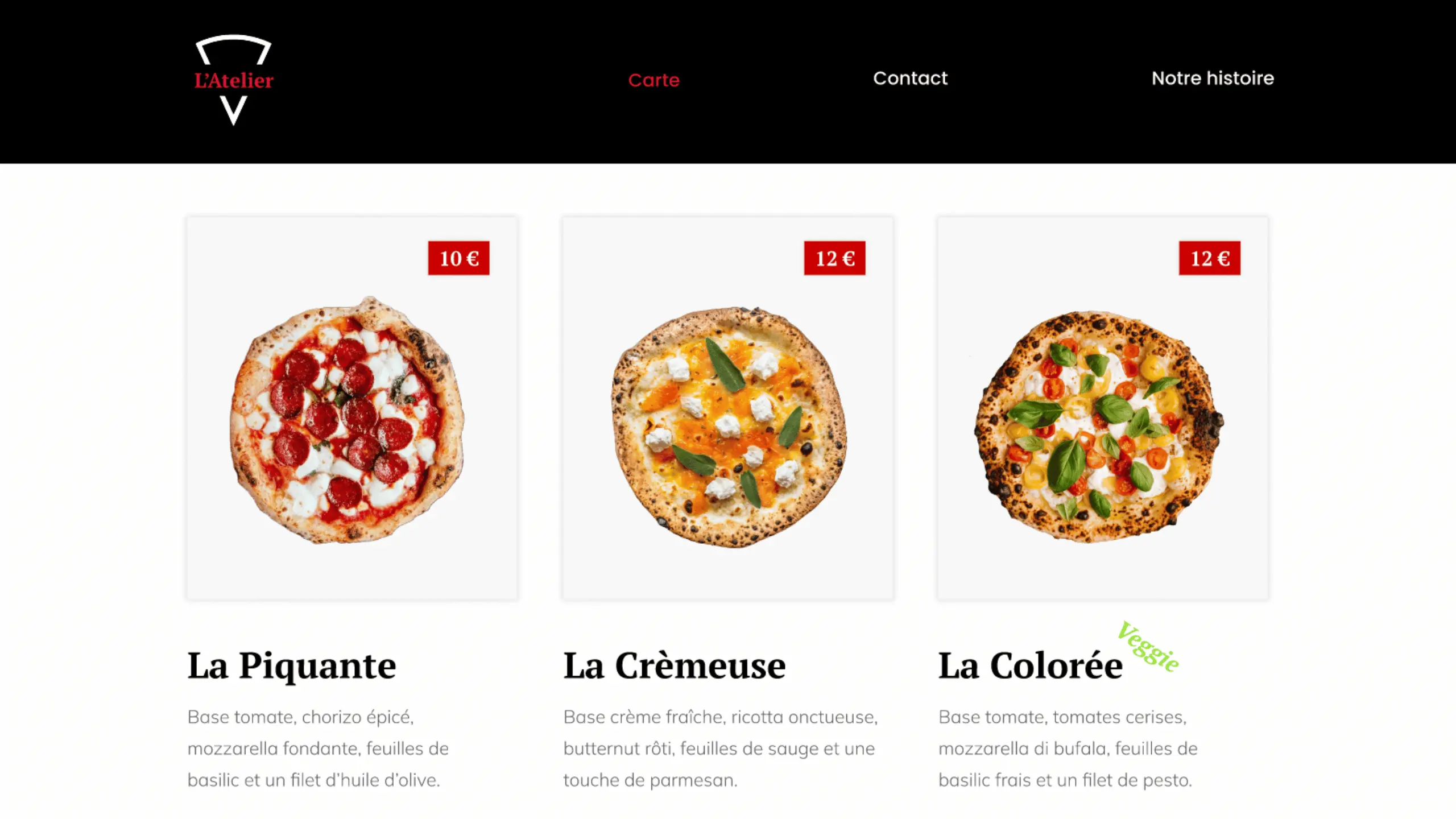 design d un site web de pizzeria 2